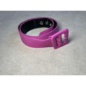 New York & Company Belt Womens Medium Pink Fabric Covered Buckle Wide Grommet